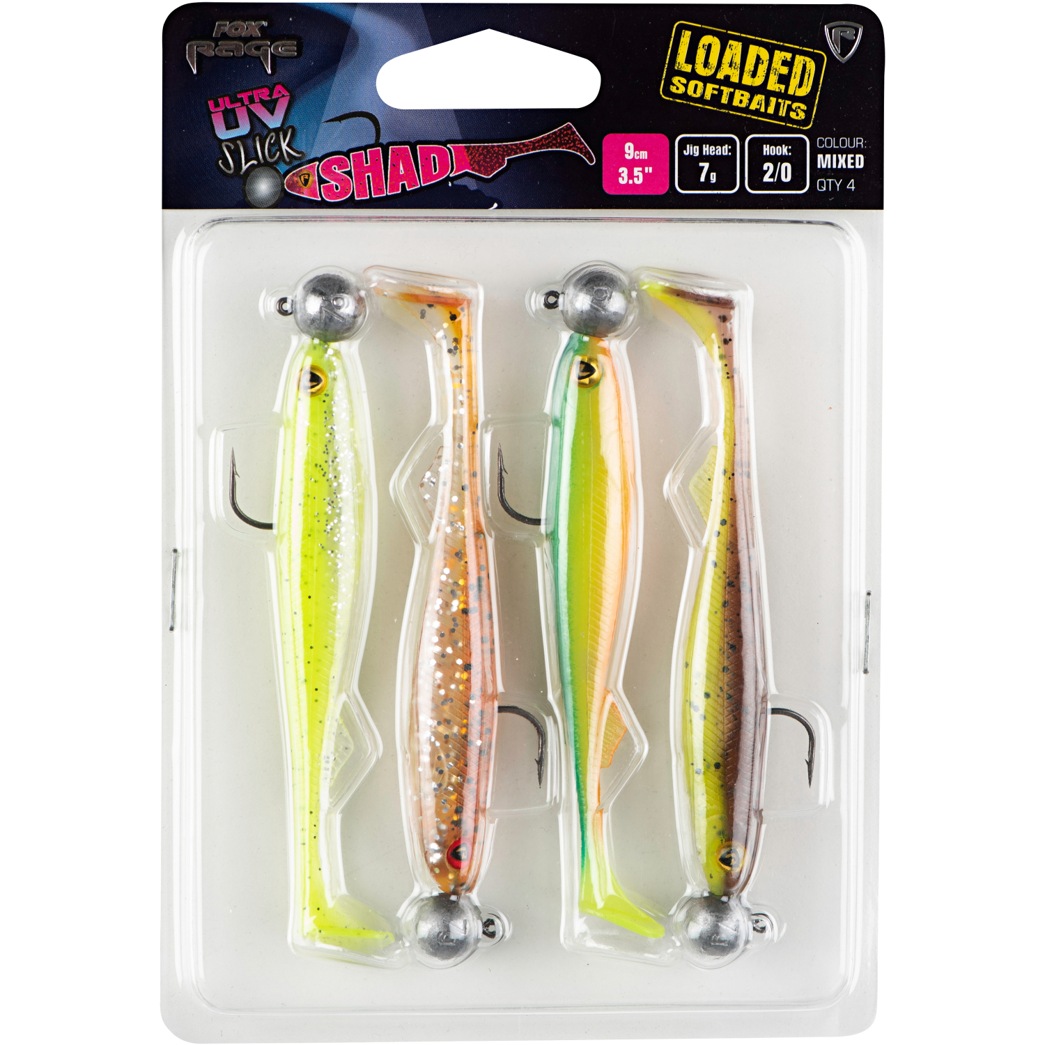 Fox Rage Gummiköder-Set Ultra UV Slick Shad