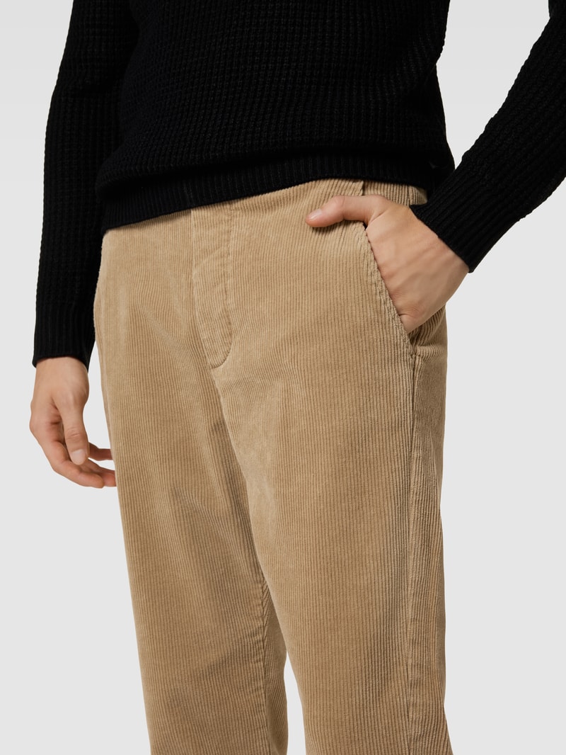 Cordhose mit Label-Detail Modell 'LINUS' in beige