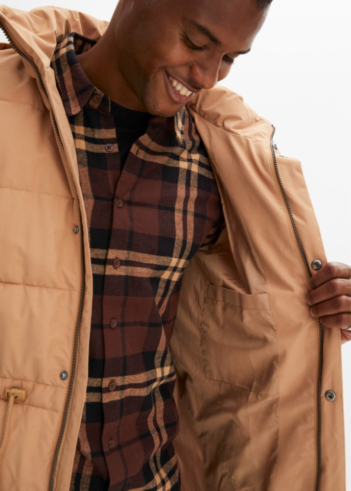 Steppjacke mit abnehmbarer Kapuze und Tunnelzug aus recyceltem Polyester