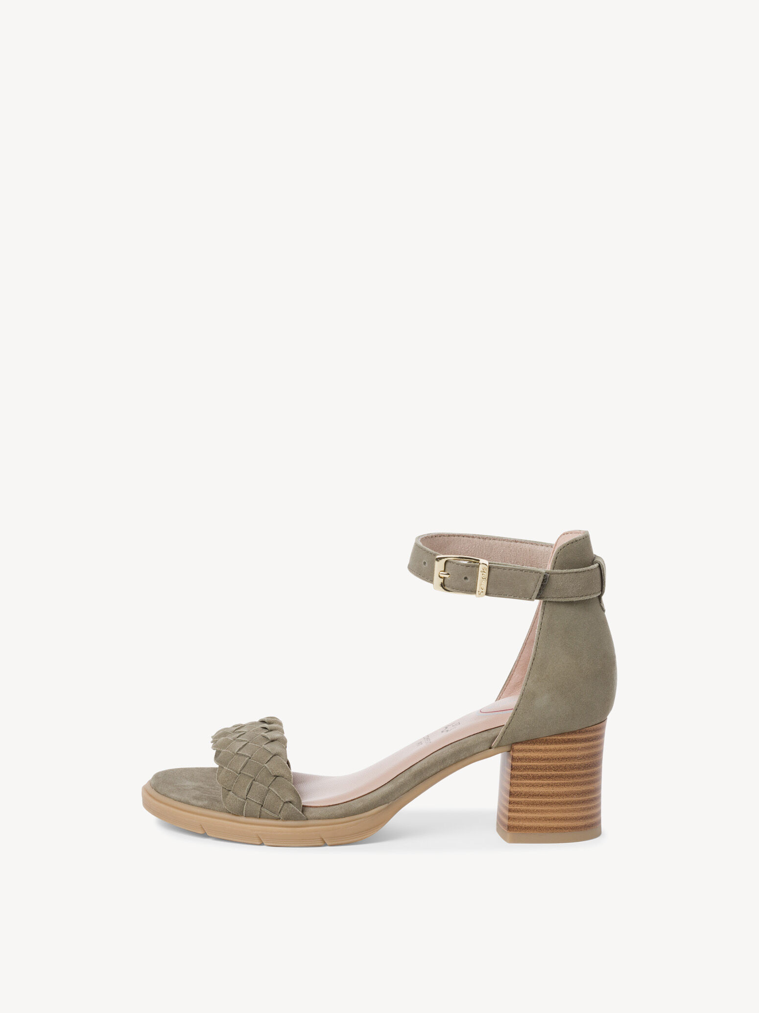 Sandale à talon en cuir - vert