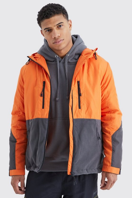 Lockere Colorblock Polar Fleece Jacke