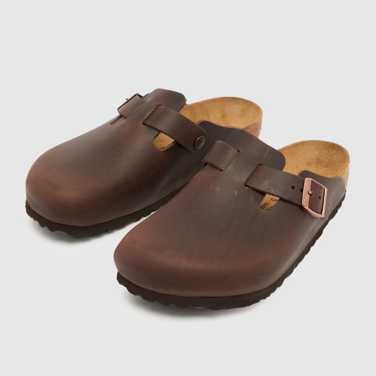 BIRKENSTOCK – Boston – Mörkbruna sandaler med träskor