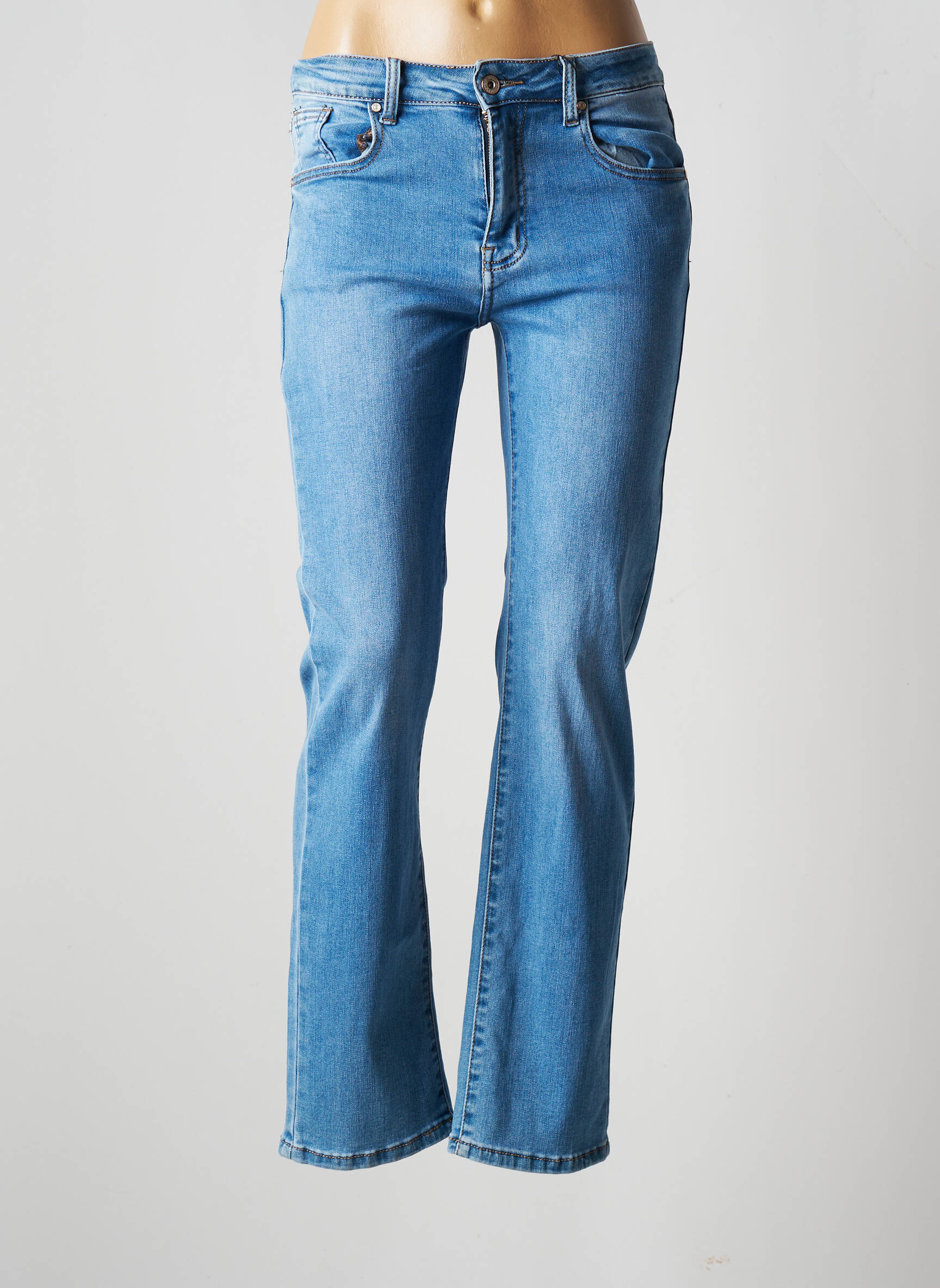 Sarah John Jeans Coupe Droite Femme couleur bleu