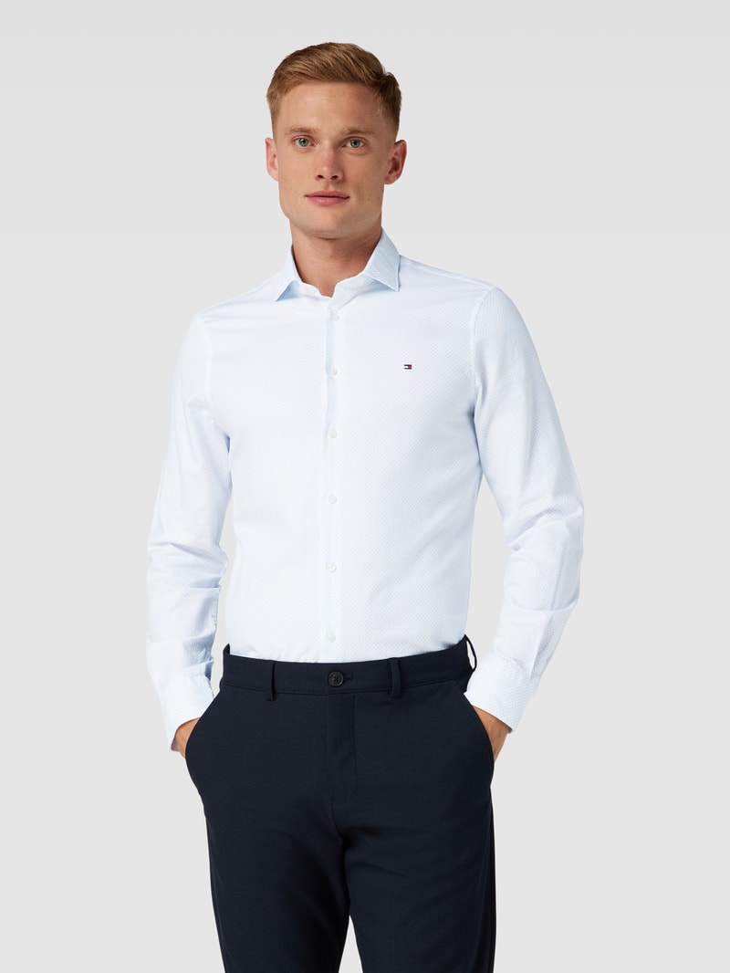 Slim Fit Business-Hemd mit Kentkragen in bleu