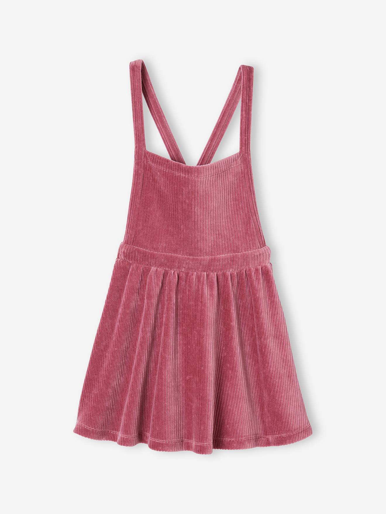 Vertbaudet Mädchen-Set: Shirt & Latzkleid aus Cord - malve