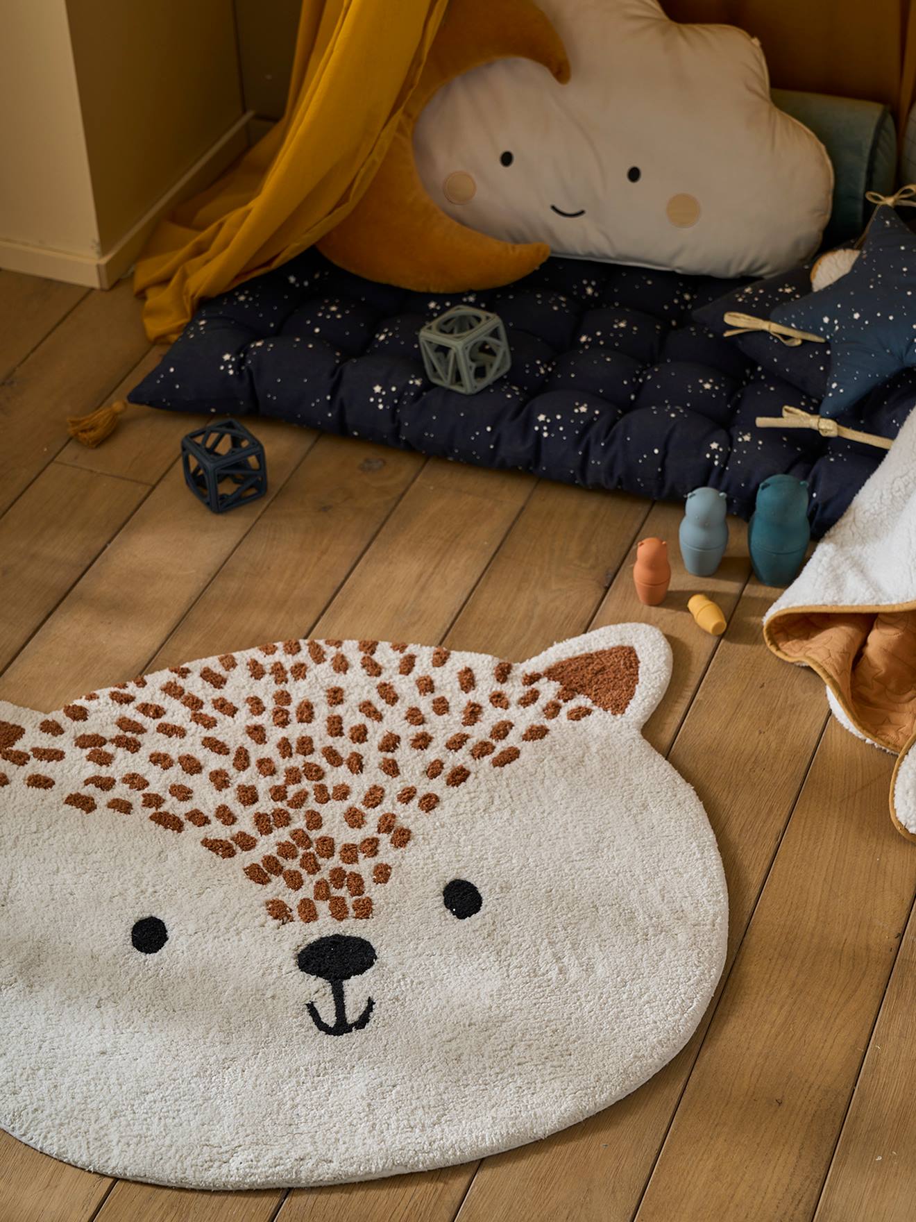 Tapis en éponge Renard des neiges beige