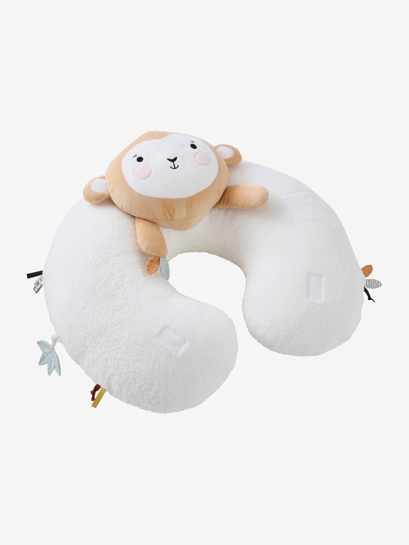 Vertbaudet Baby Activity-Kissen - weiß bedruckt/rosa welt