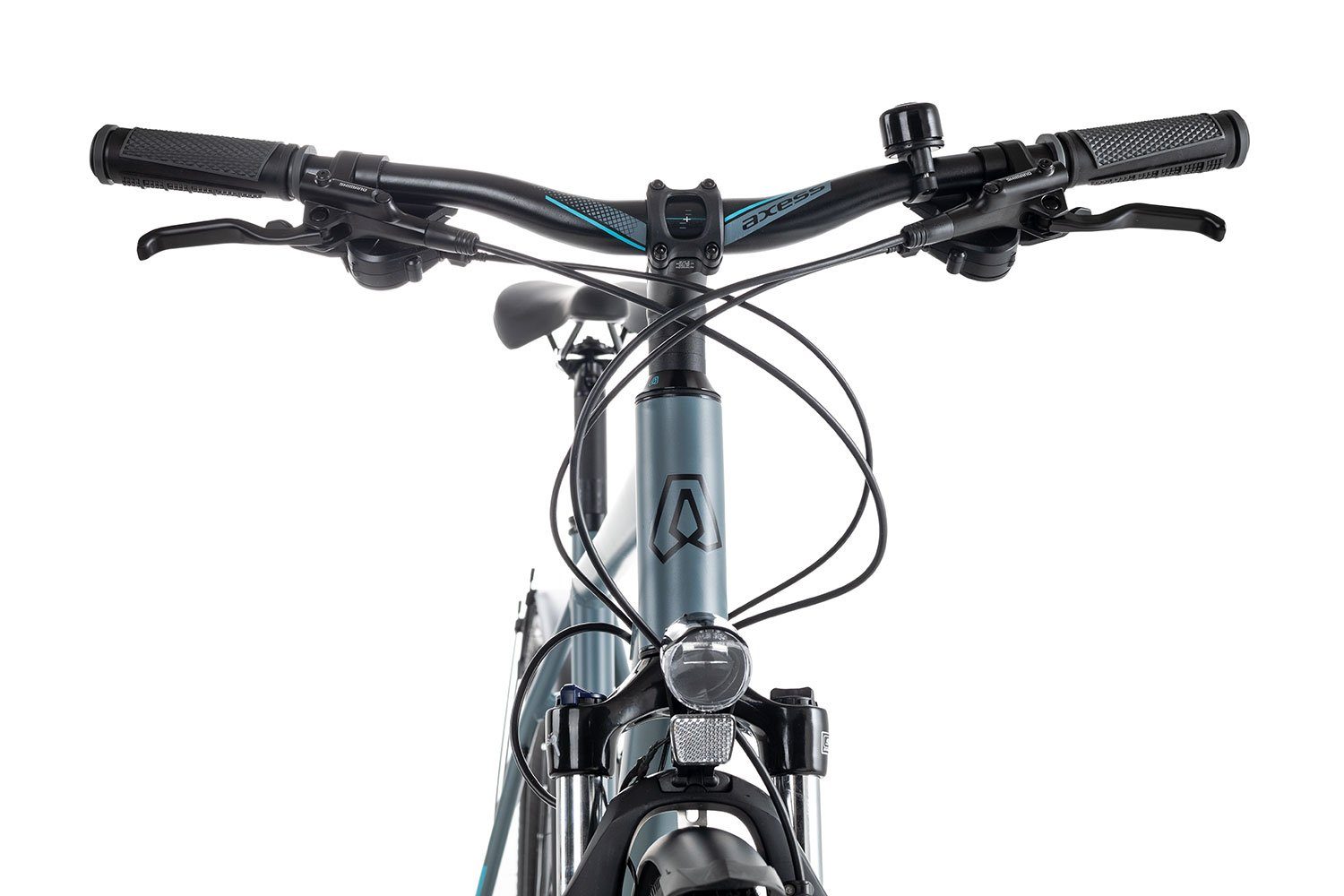 Axess Crossrad VERIS STREET 2022, 27 Gang Shimano Alivio RD-M3100-9 Schaltwerk, Kettenschaltung, Crossbike schwarz/grau