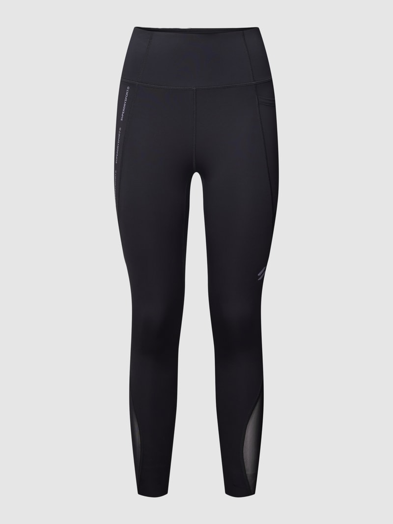 Leggings mit Label-Details Modell 'ACTIVE' in schwarz