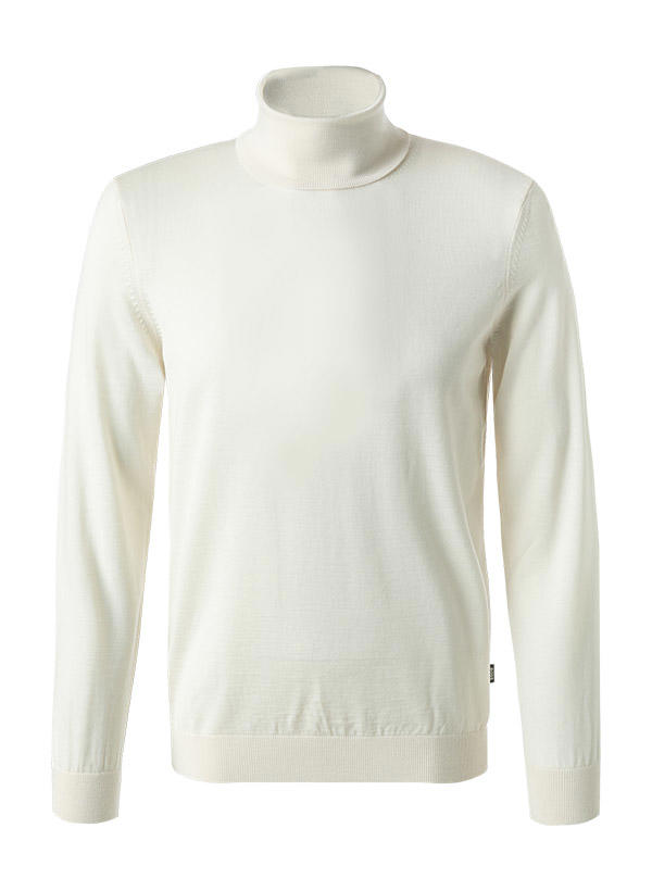 BOSS Black, Rollkragenpullover, Schurwolle, ecru