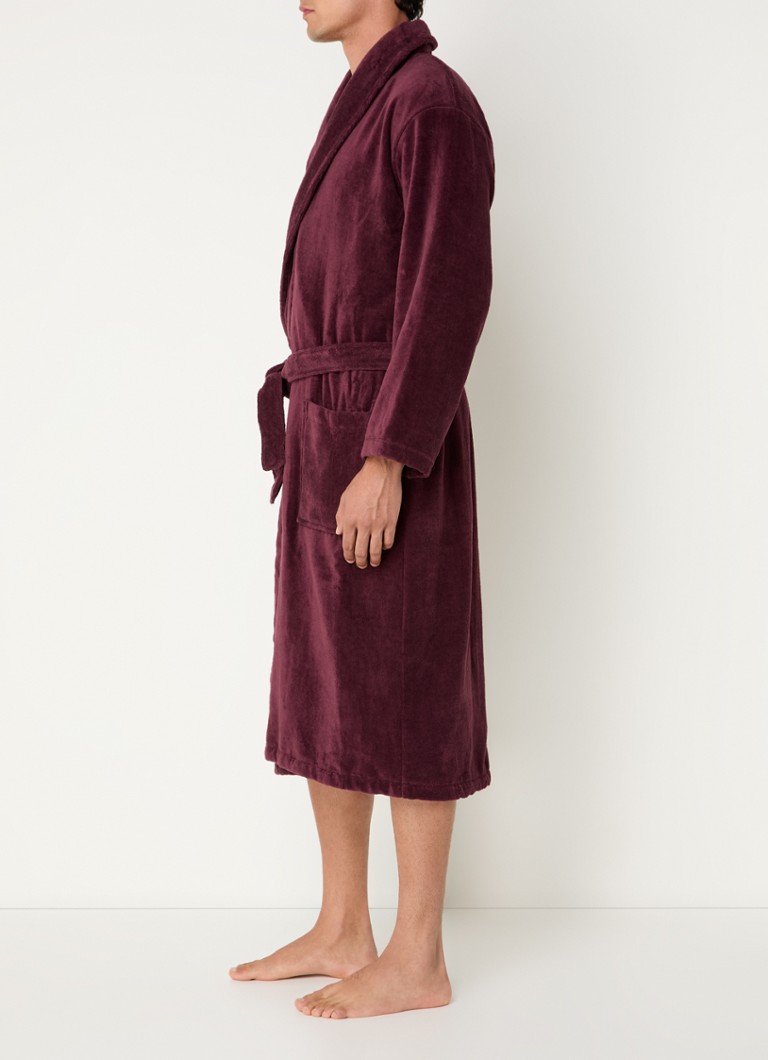 Halat de baie Vandyck din bumbac cu buzunare aplicate - unisex