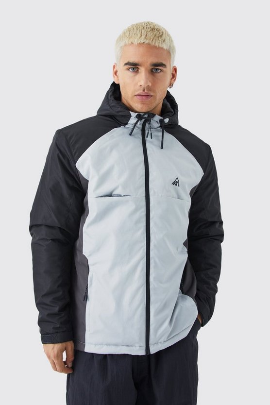 Lockere gepolsterte Ripstop Colorblock Jacke