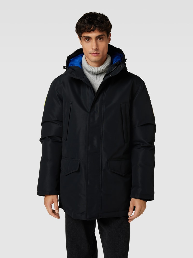 Winterjacke mit Kapuze Modell 'A-ASTER' in schwarz