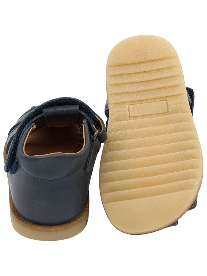 POM POM Leder-Halbsandalen in Dunkelblau günstig kaufen