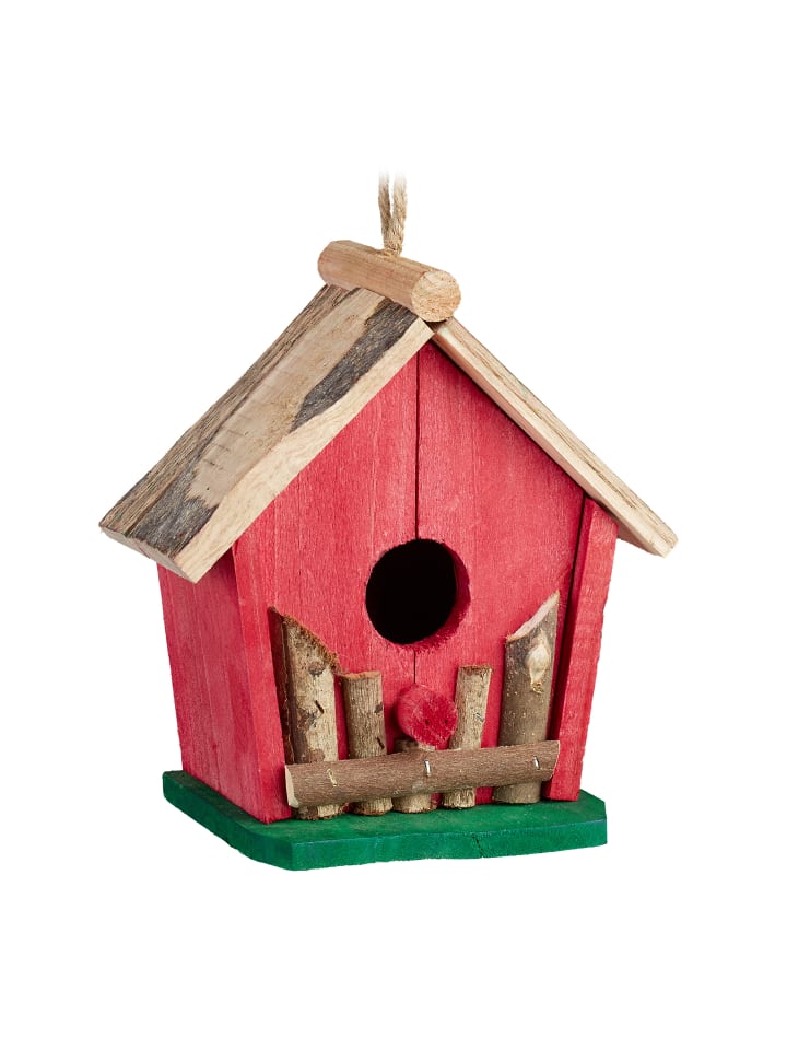 relaxdays Vogelhaus in Rot/Grün günstig kaufen onesize