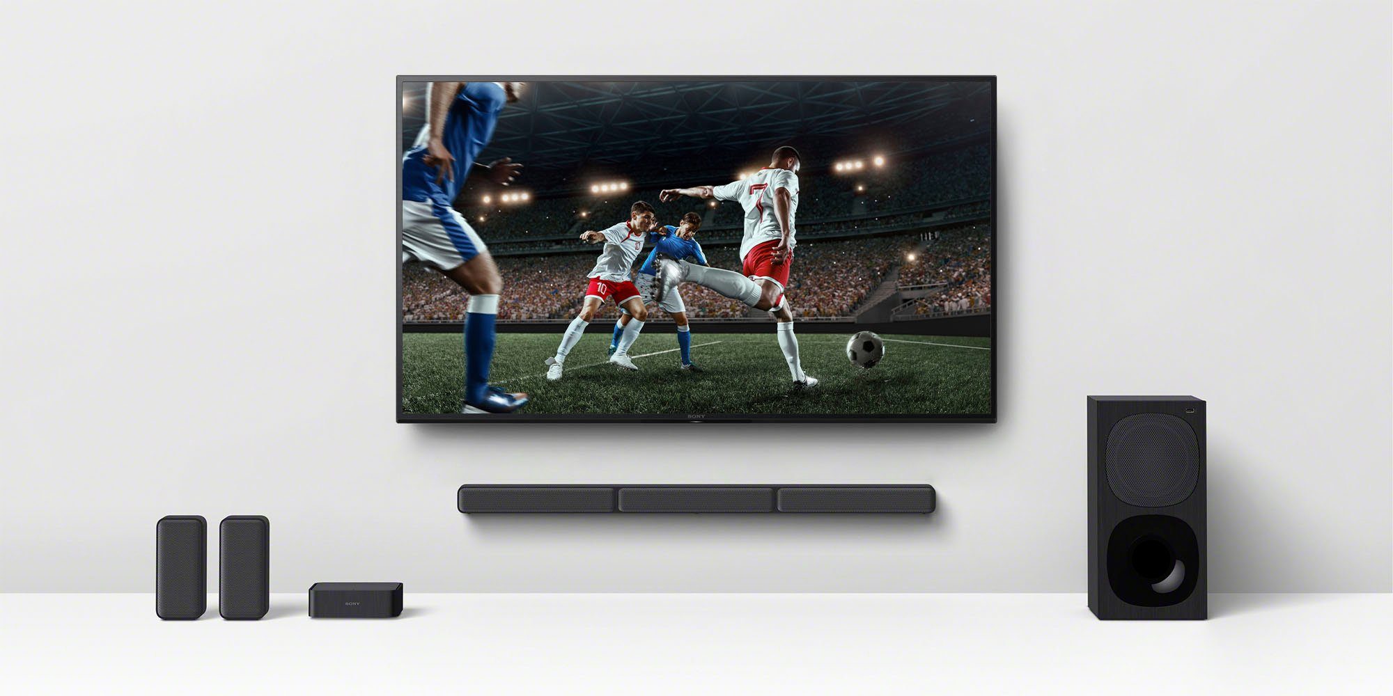 Sony HT-S40R Kanal- 5.1 Soundbar (Bluetooth, 600 W, inkl. kabelgebundenem Subwoofer, kabellosen Rear-Lautsprechern)