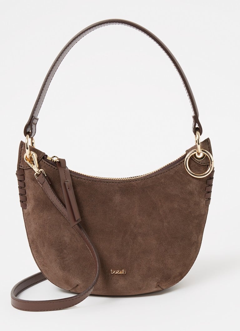 ba&sh Swing shoulder bag in calf suede with detachable shoulder strap