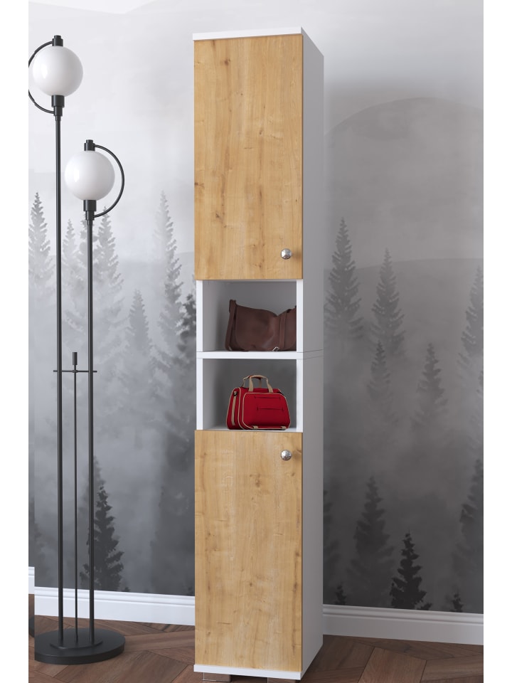 VCM  Holz schmaler Schuhschrank Dielenmöbel Gados  M in Weiß / Honig-Eiche günstig kaufen onesize