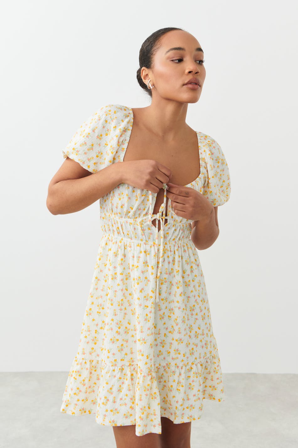 Knot detail mini dress