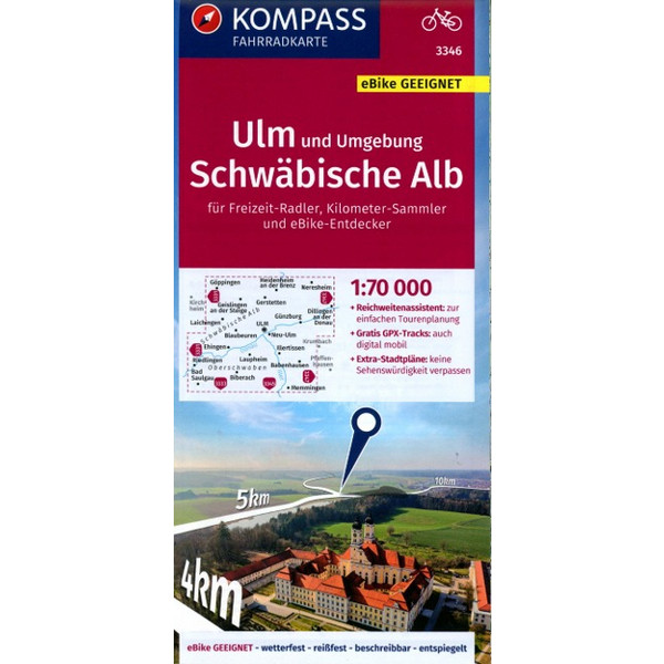 KOMPASS FAHRRADKARTE 3346 ULM UND UMGEBUNG, SCHWÄBISCHE ALB
