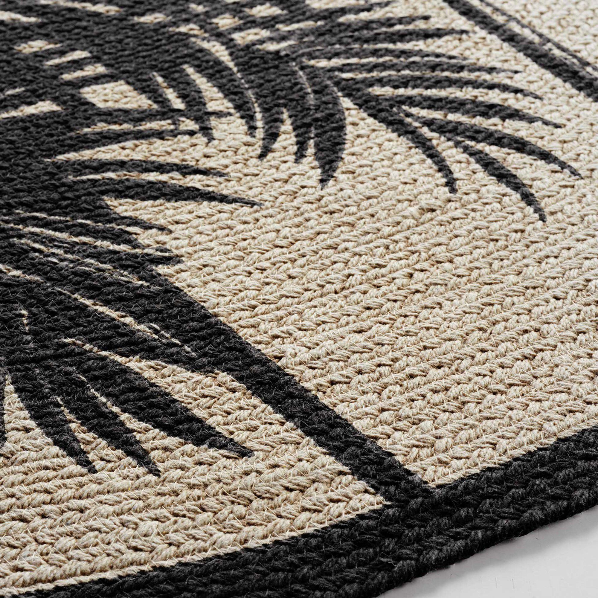 Tapis rond imprimé palmiers
