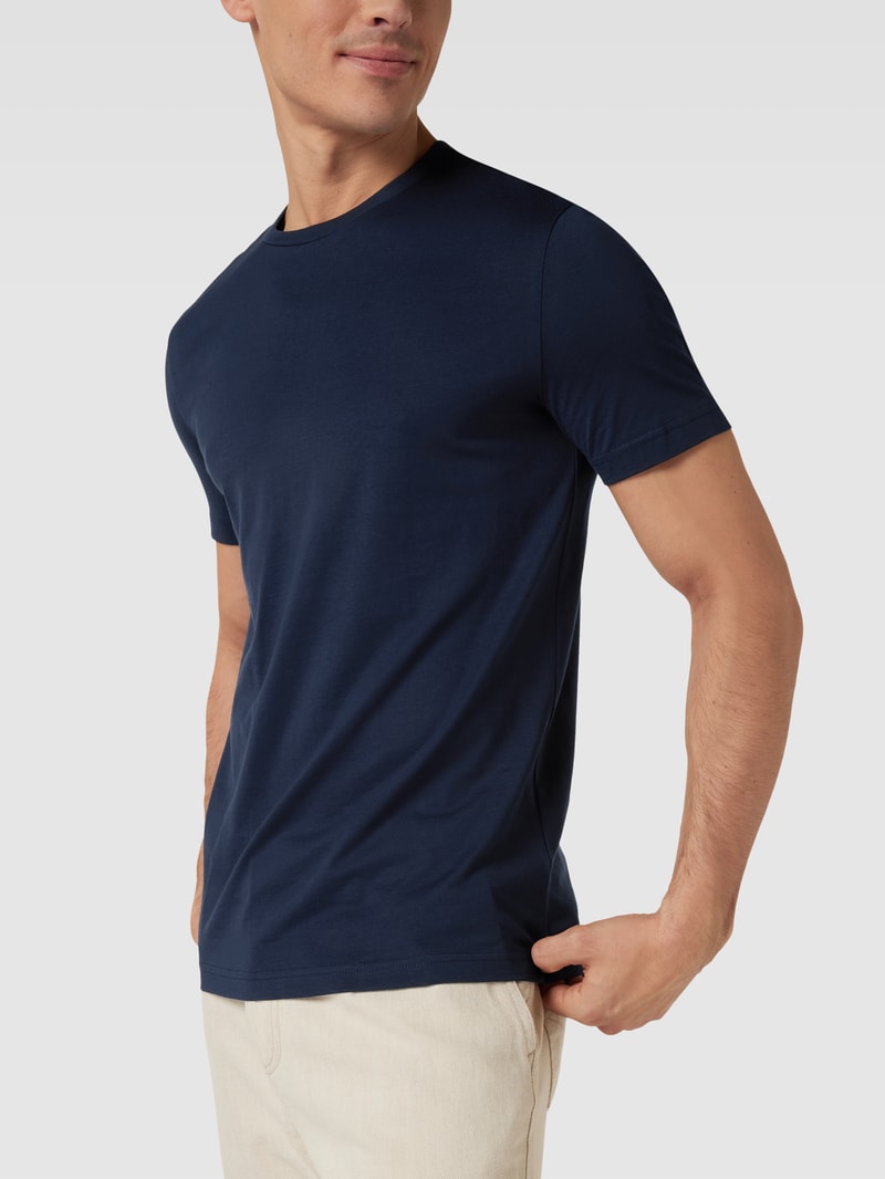 T-Shirt mit Rundhalsausschnitt in dunkelblau