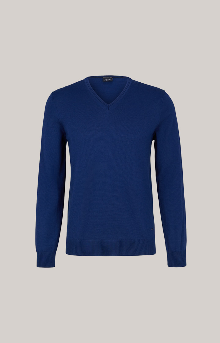 Merinowoll-Pullover Damien in Blau