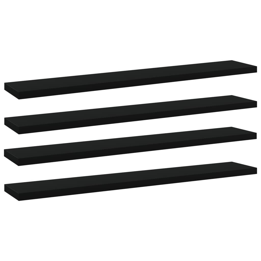 vidaXL Bücherregal Bücherregal-Bretter 4 Stk. Schwarz 60x10x1,5 cm Holzwerkstoff, 4-tlg.