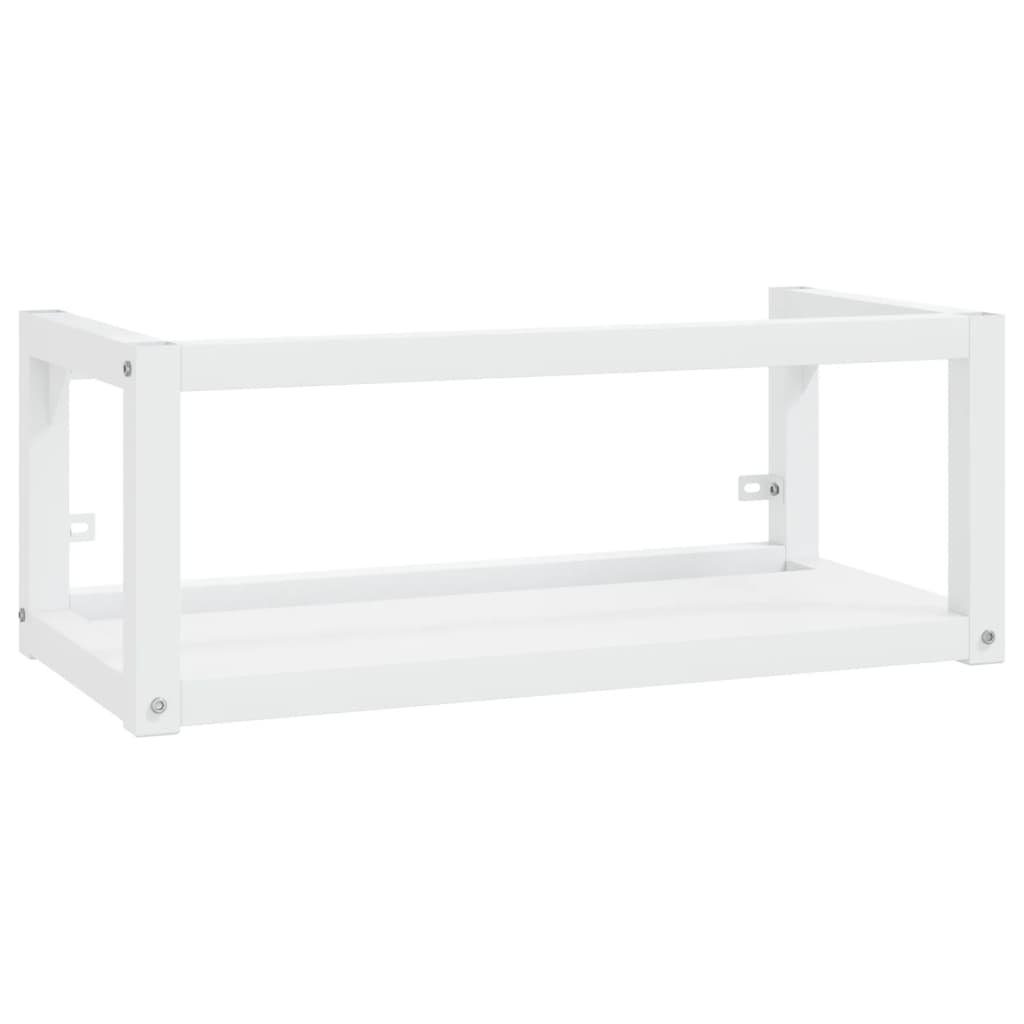 vidaXL Badezimmerspiegelschrank Badezimmer Wand-Waschtischgestell Weiß 79x38x31 cm Eisen (1-St)