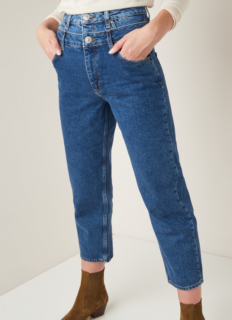 Pantaloni scurți din denim cu talie înaltă și bandă dublă Sandro Kitty