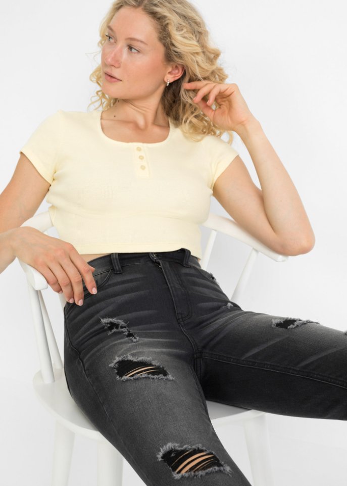 Skinny-Jeans mit Destroy-Effekten
