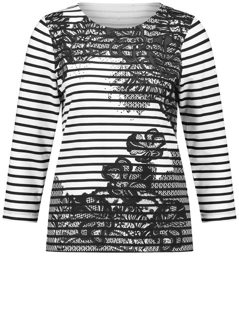 3/4 Arm Shirt mit floraler Spitze