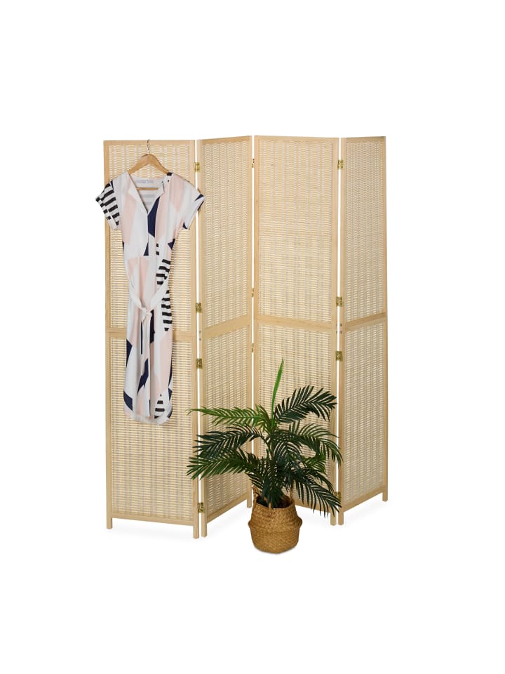 relaxdays Paravent in Natur - (B)182 x (H)180 cm günstig kaufen onesize
