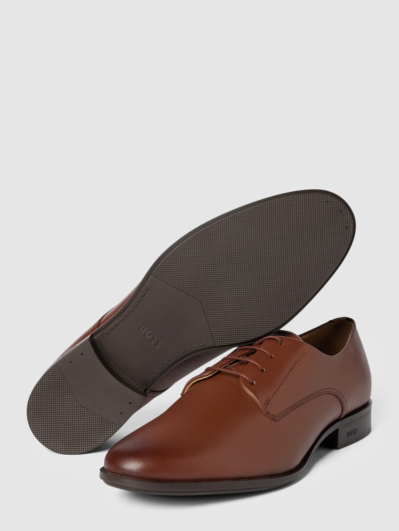 Derby-Schuhe aus Leder Modell 'Colby' in cognac