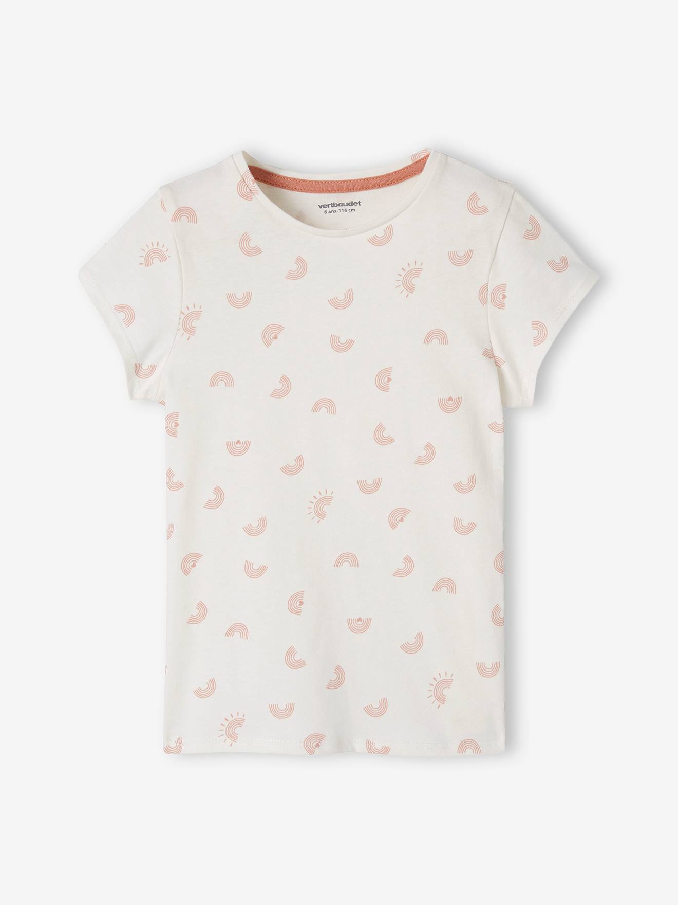Vertbaudet 3er-Pack Mädchen T-Shirts, Glanzdetails BASIC Oeko-Tex - himbeer