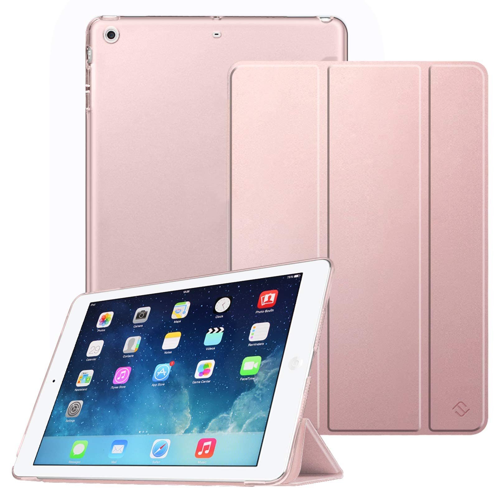 Fintie Tablet-Hülle für iPad Air 2 (2014 Modell) / iPad Air (2013 Modell), Ultradünne Superleicht Hülle mit Transparenter Rückseite Abdeckung
