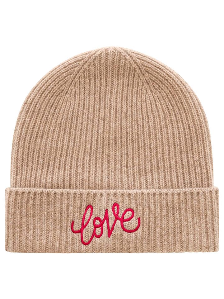 Zwillingsherz Kaschmir-Beanie in Hellbraun günstig kaufen onesize