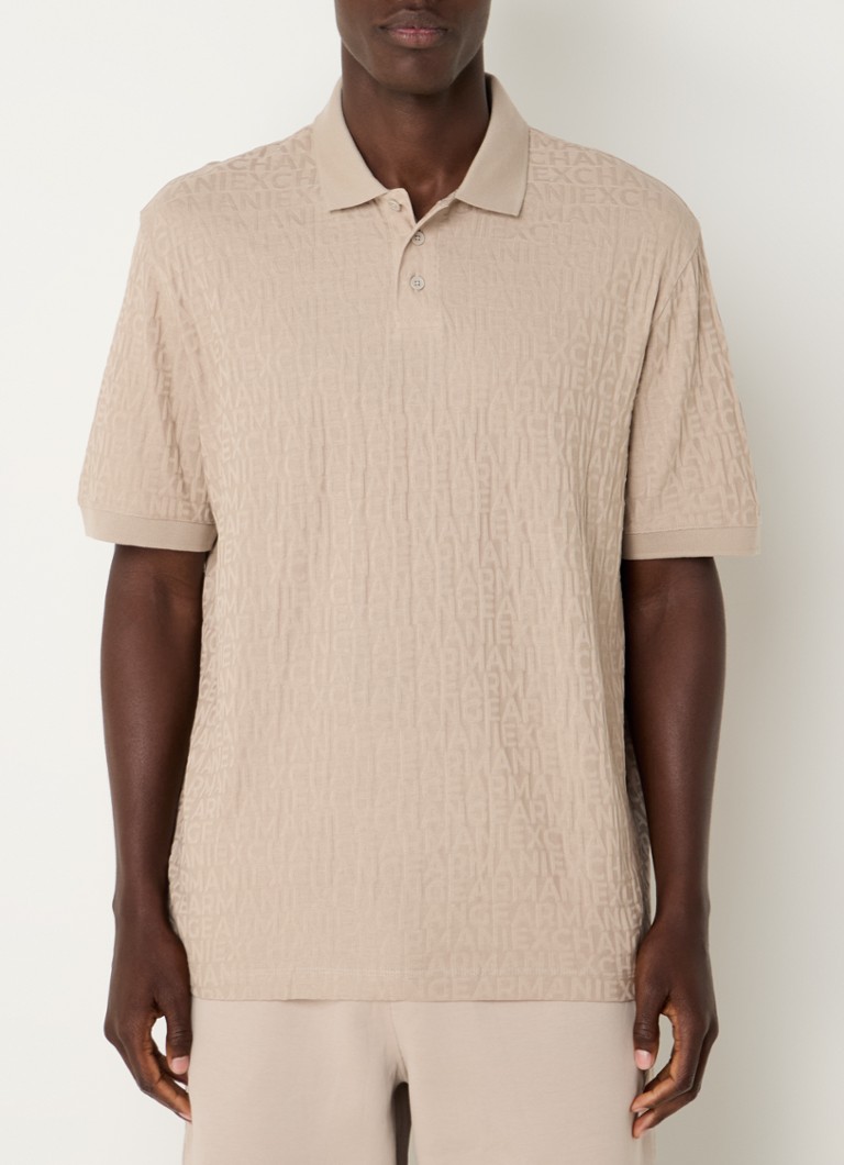 Polo Armani Exchange de corte regular com estampa jacquard.