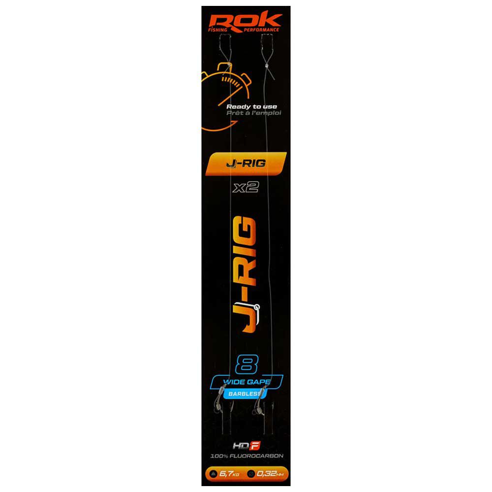 Rok J-Rig Wide Gape Barbless Leader x2