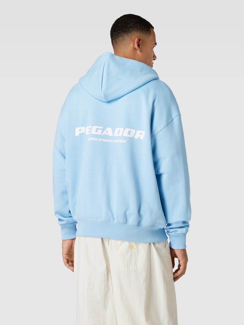 Oversized Sweatjacke mit Label-Print Modell 'Colne' in hellblau