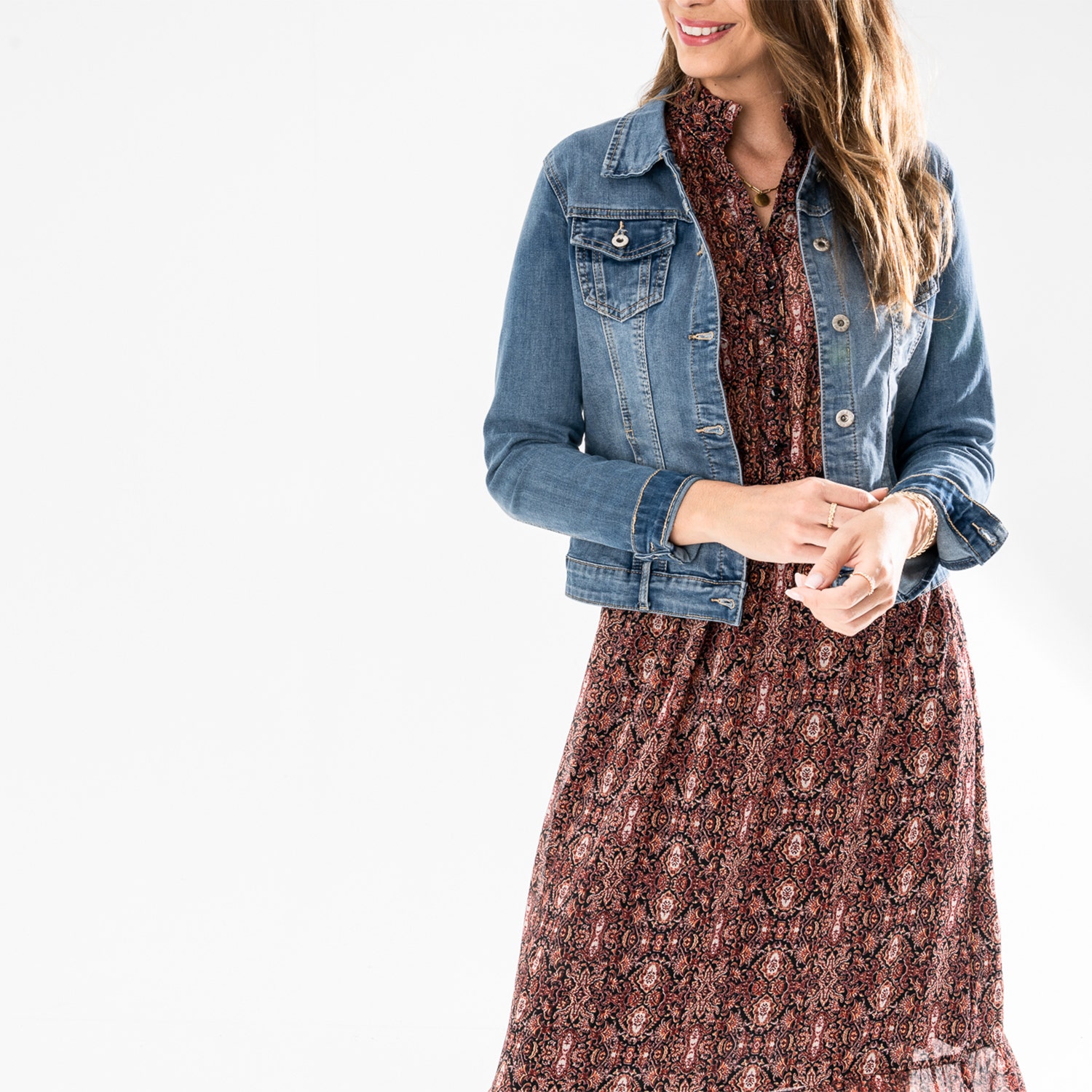 Veste en jean TEXTO bleu délavé