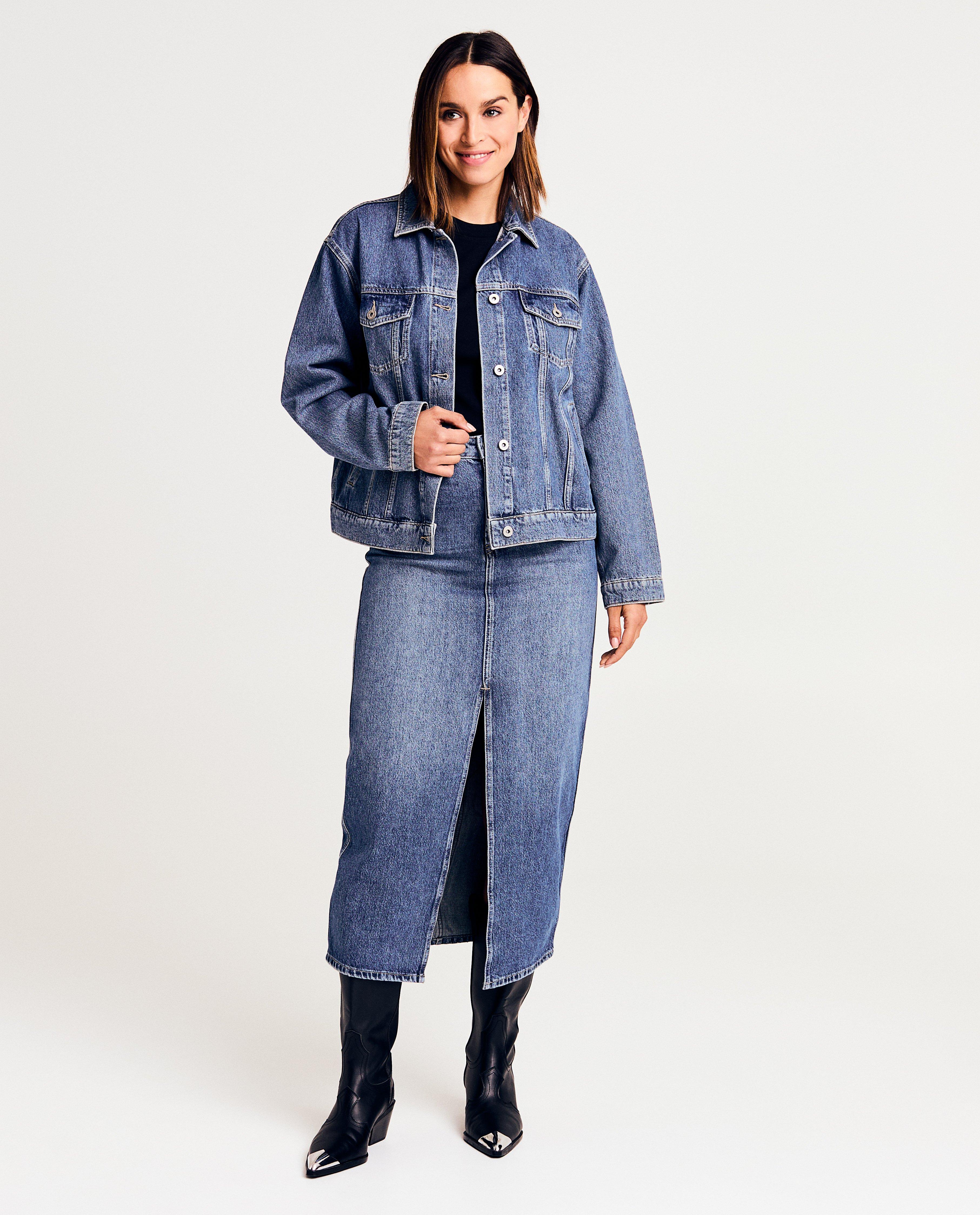 Fustă din denim Sora Blue albastră