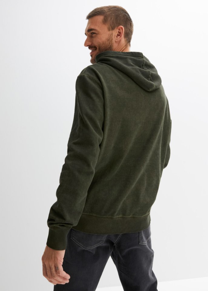 Kapuzensweatshirt in gewaschener Optik, Loose Fit