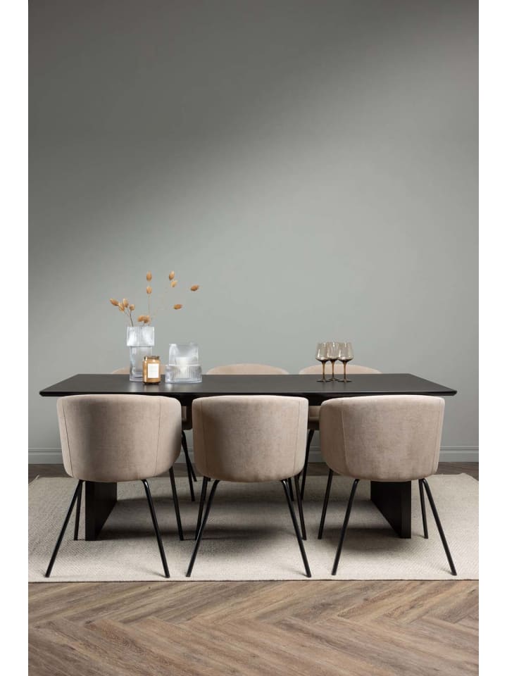 ebuy24 Essgruppe Vail 5 ( 7-teilig) Schwarz 100 x 200 cm günstig kaufen onesize