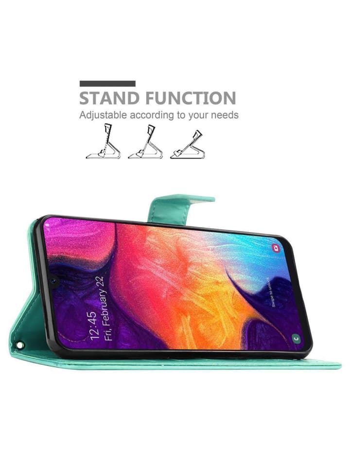 cadorabo Hülle für Samsung Galaxy A50 4G/A50s/ A30s Blumen in FLORAL TÜRKIS günstig kaufen onesize