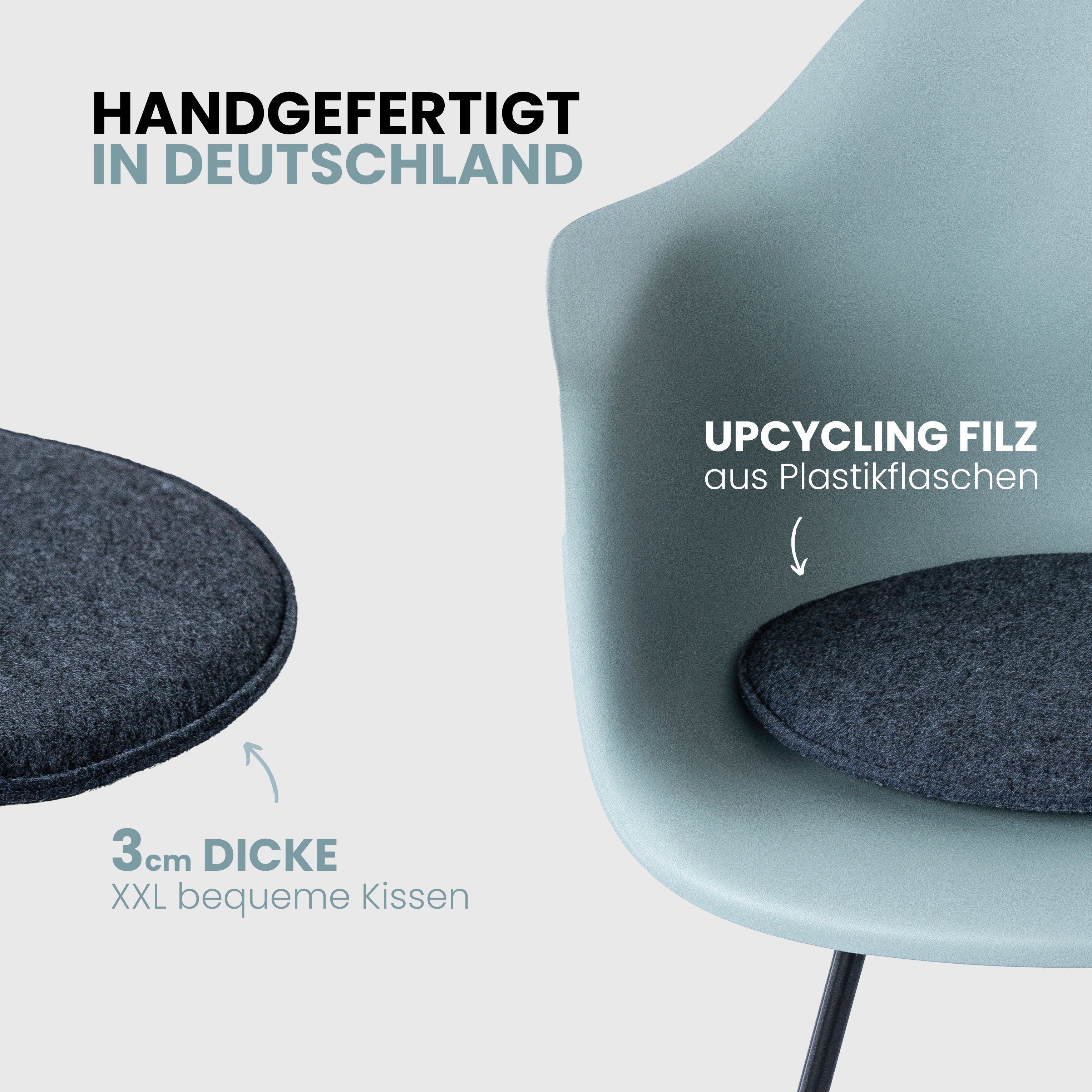 Easy and Green Sitzkissen Filz Rutschfest, upcycling rPET Filz, Made in Germany, Extra Bequem