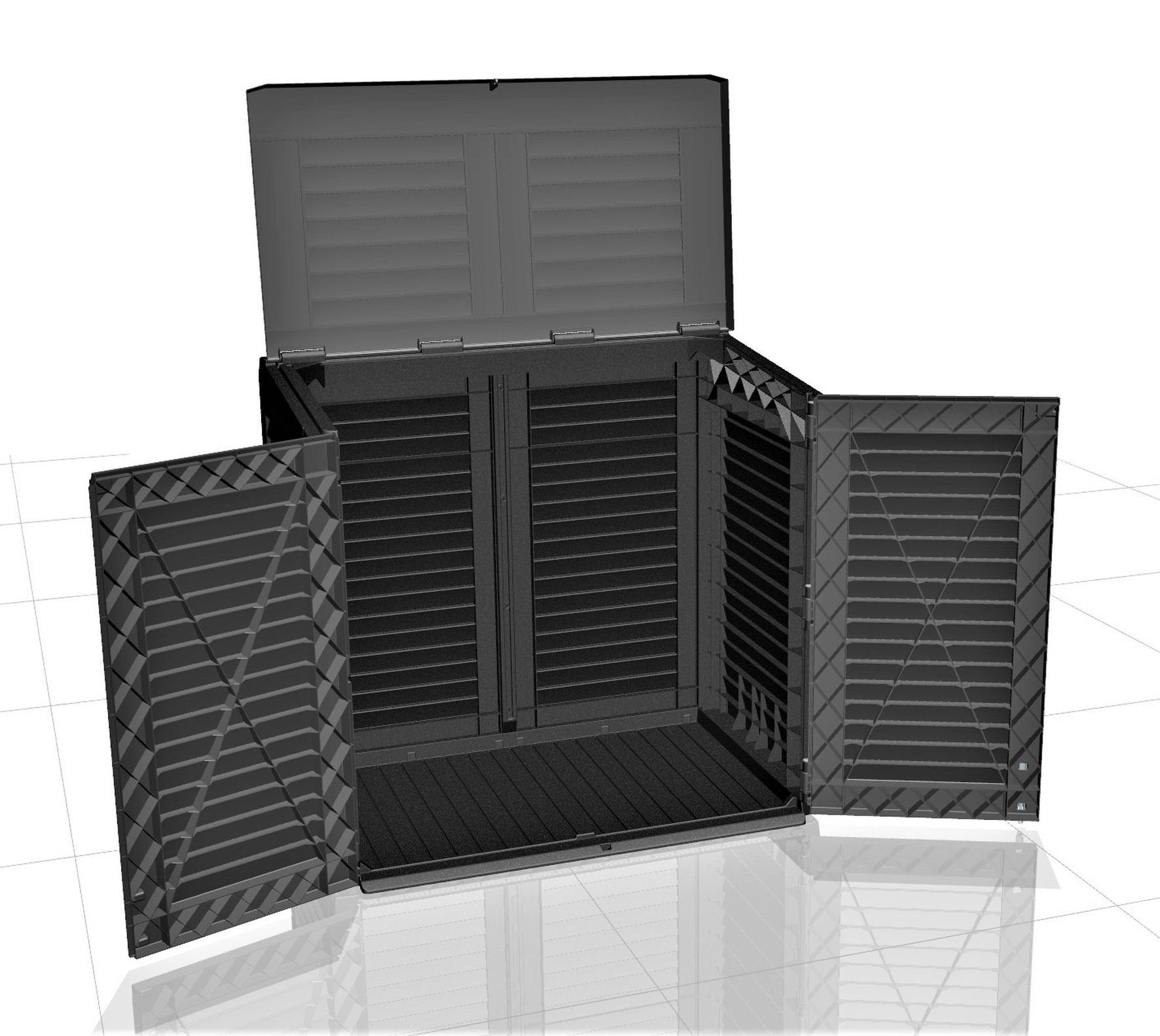 dynamic24 Mülltonnenbox, Universalbox Aufbewahrung Müllbox Garten Schrank Box