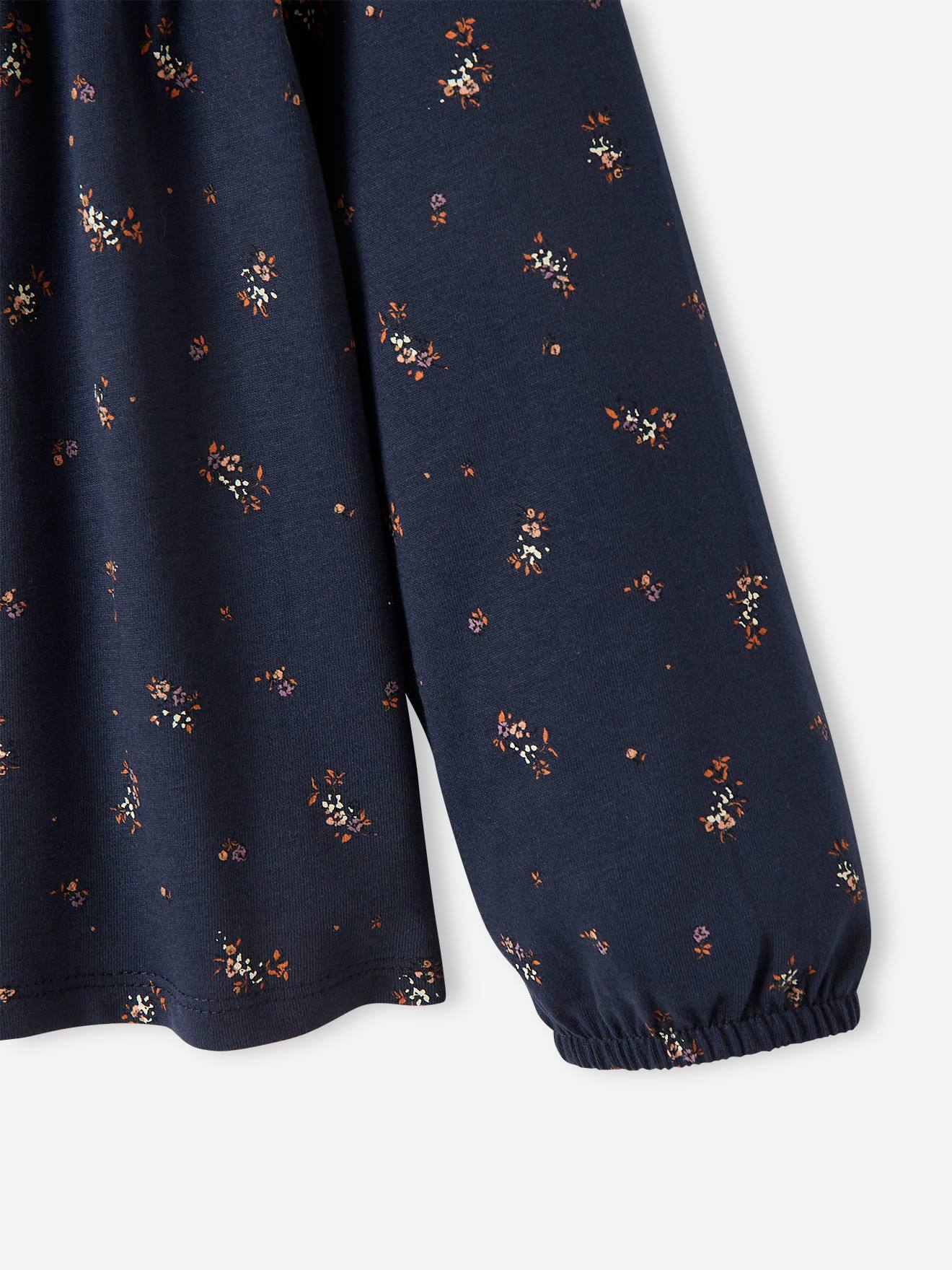Vertbaudet Mädchen Blusenshirt mit Print Oeko-Tex - dunkelbraun