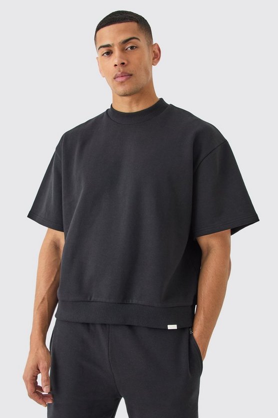Kurzärmliges kastiges Oversize Sweatshirt