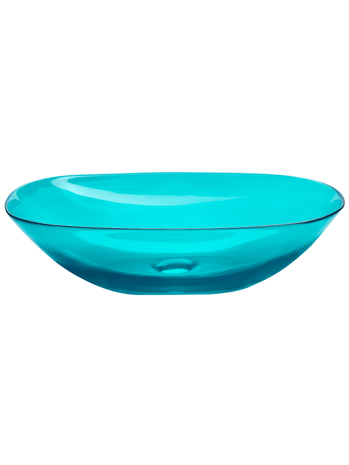 Beliani Waschbecken MOENGO in Transparent/Blau - (W) 54 x (H) 15 x (L) 36 cm günstig kaufen onesize